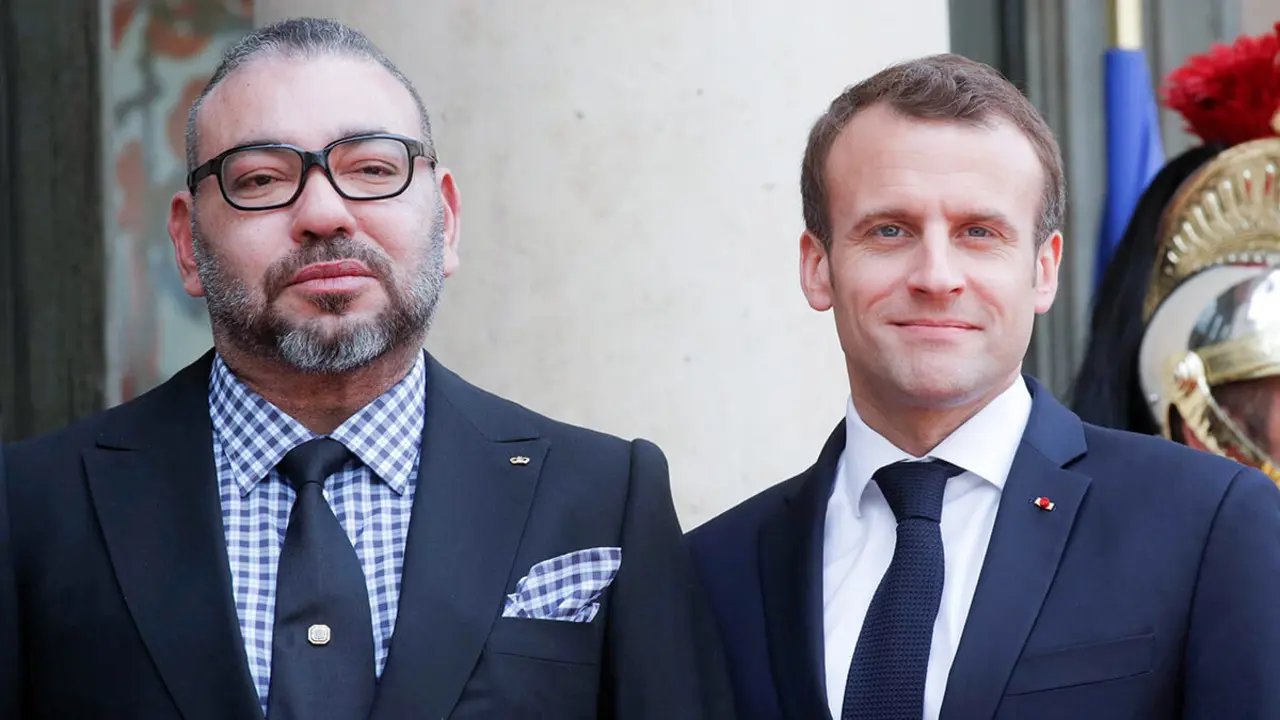 Mohamed VI, rey de Marruecos, junto al presidente de la República francesa, Emmanuel Macron - PHOTO/ARCHIVO