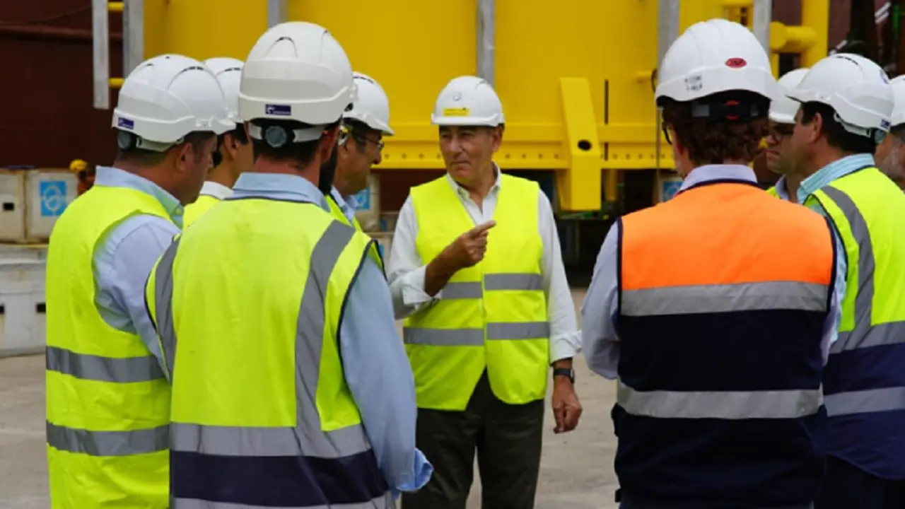 <p>Ignacio Galán en las instalaciones de Windar</p>
