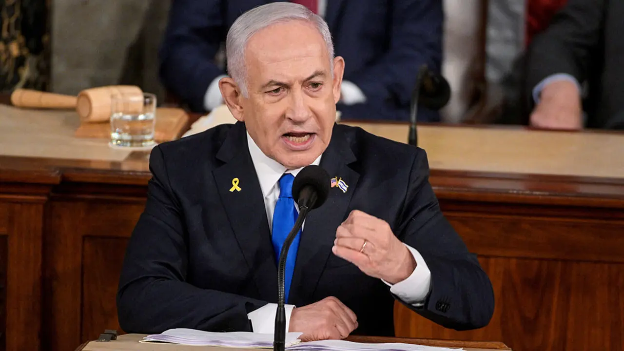 El primer ministro israelí, Benjamin Netanyahu, en el Capitolio de EE.UU. en Washington - REUTERS/CRAIG HUDSON