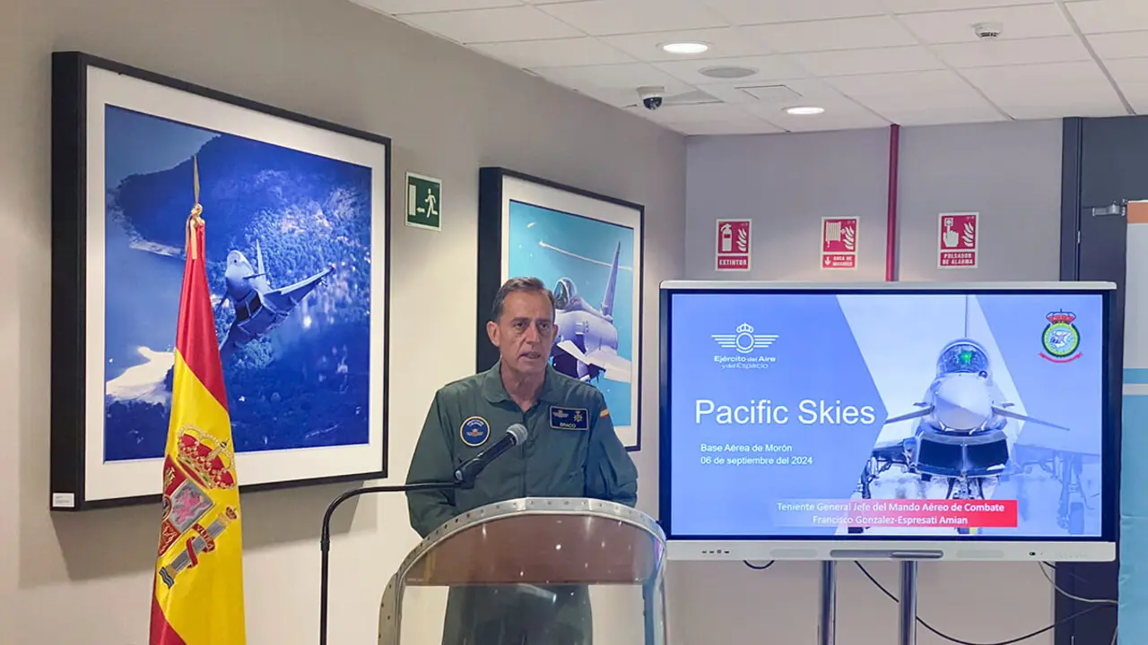 El recién nombrado jefe del Estado Mayor del Aire y del Espacio, general Francisco Braco, propició el 6 de septiembre que un grupo de oficiales de la agrupación Plus Ultra explicarán sus vivencias en Pacific Skies 24 -&nbsp;PHOTO/RodrigoRRC72