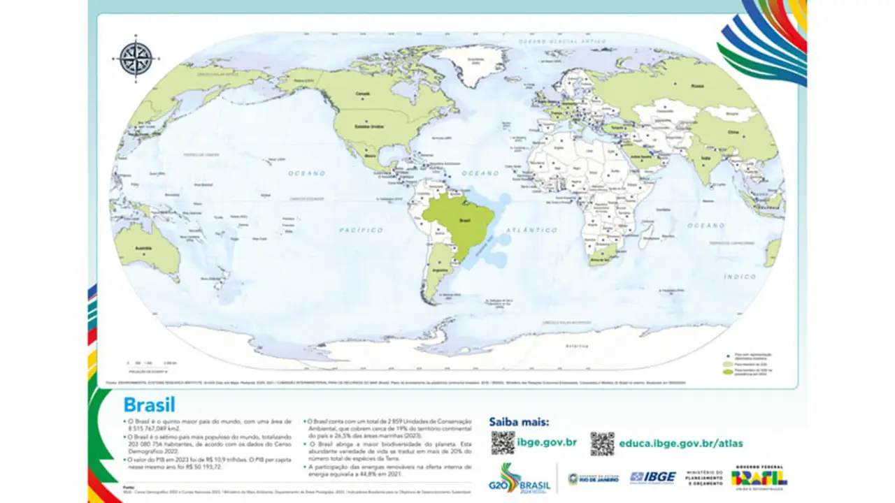 <p>Mapa, elaborado por el Instituto Brasileño de Geografía y Estadística (IBGE), fue presentada al presidente brasileño, Luiz Inácio Lula da Silva - PHOTO/ IBGE</p>
