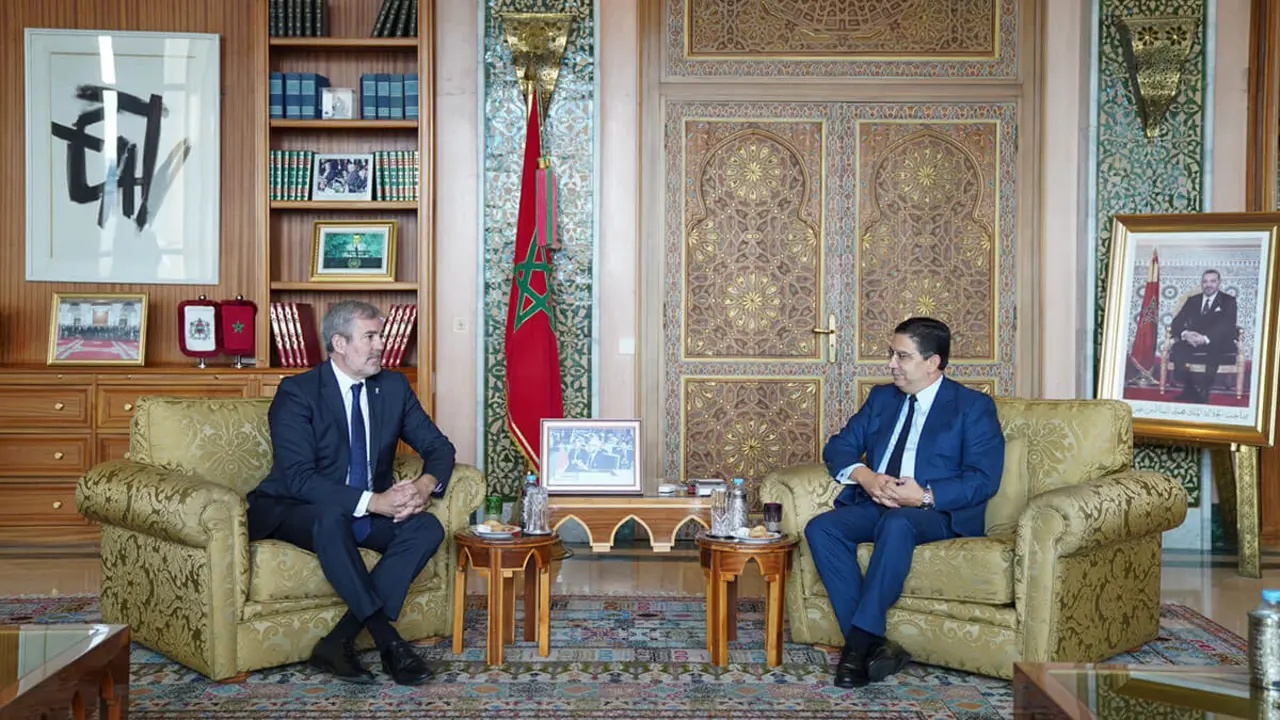 El presidente canario, Fernando Clavijo, visito Marruecos donde ha mantenido una reunión con el Ministro de Asuntos Exteriores marroquí Nasser Bourita - PHOTO/@Marocdiplo_EN