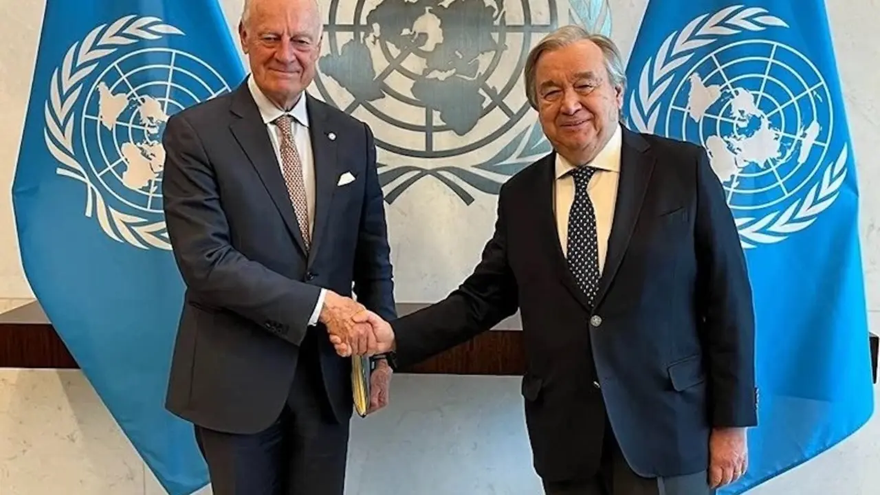 Antonio Guterres y Stefan de Mistura