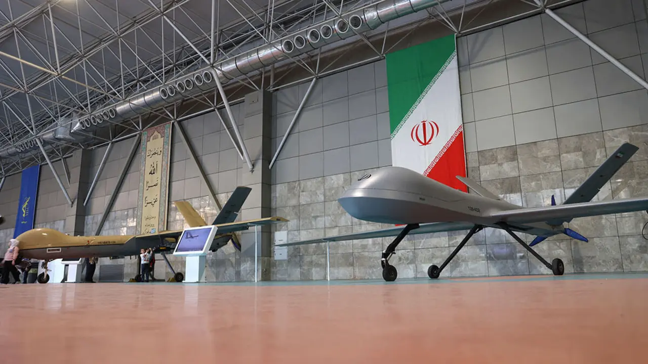 Drones iraníes se exhiben en el Museo de la Fuerza Aeroespacial del Cuerpo de la Guardia Revolucionaria Islámica (CGRI) en Teherán - WANA MAJID ASGARIPOUR via &nbsp;REUTERS