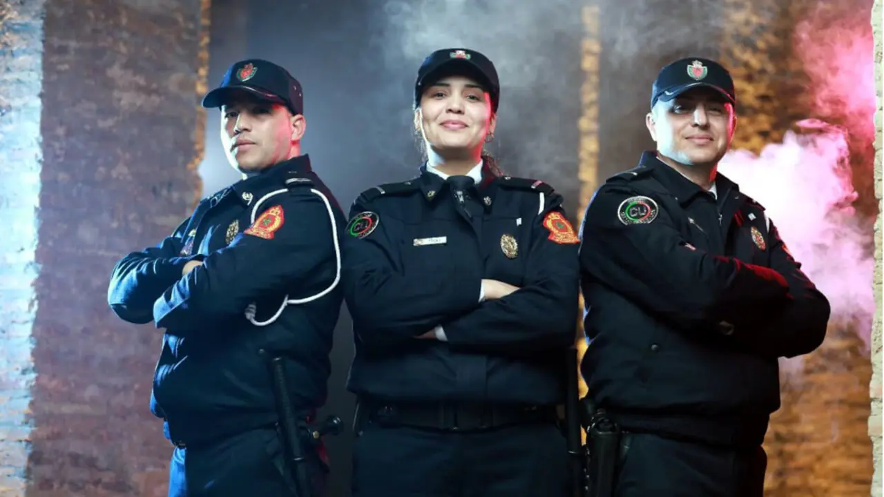 Miembros del cuerpo de seguridad de la Dirección General de Vigilancia Territorial (DGST) posando para las pruebas de acceso al cuerpo - PHOTO/@DGSN_MAROC