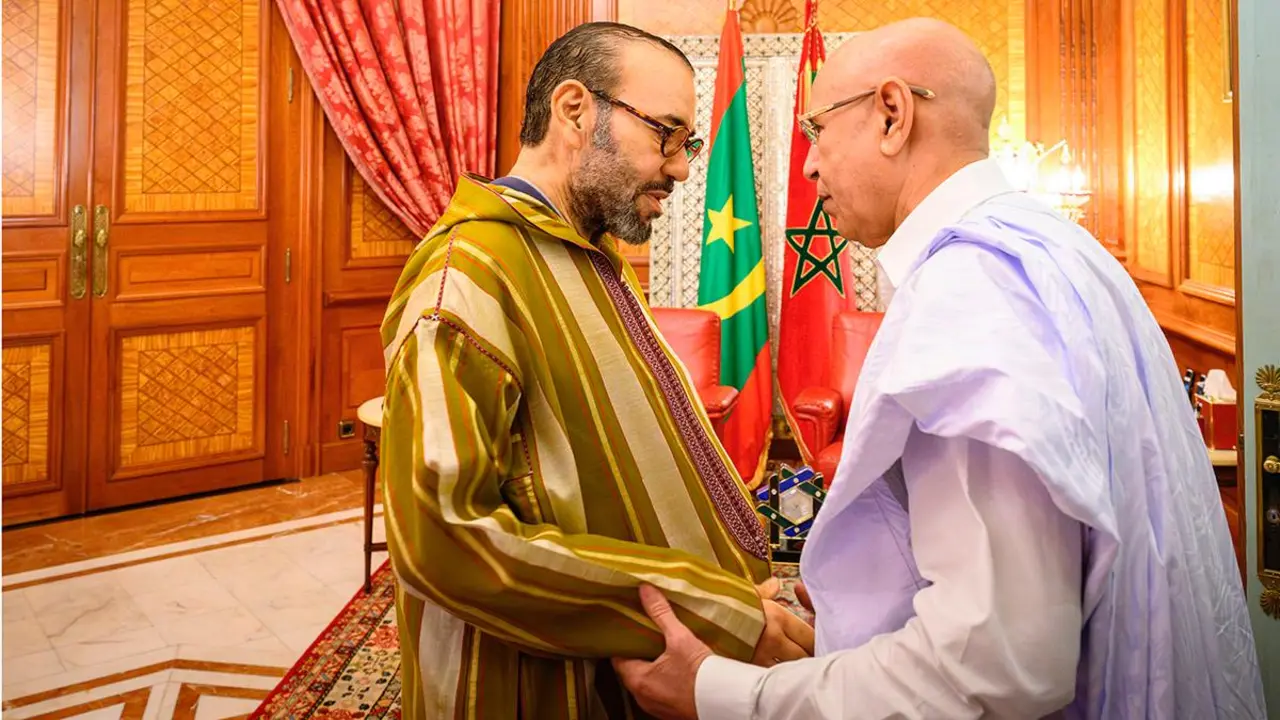El rey de Marruecos, Mohamed VI, y el presidente de Mauritania, Mohamed Ould Ghazouani - PHOTO/MAP