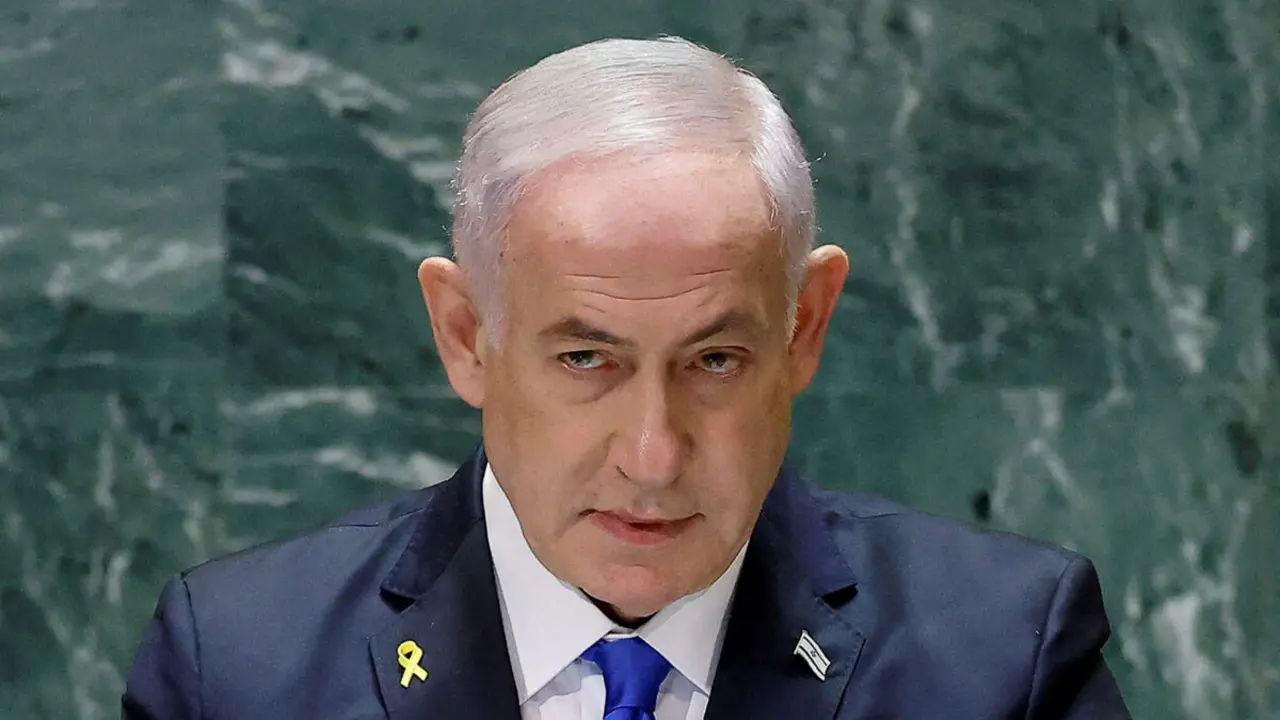 <p>El primer ministro de Israel, Benjamin Netanyahu, se dirige a la 79.ª Asamblea General de las Naciones Unidas en la sede de la ONU en Nueva York, Estados Unidos, el 27 de septiembre de 2024 - REUTERS/ EDUARDO MUÑOZ</p>
