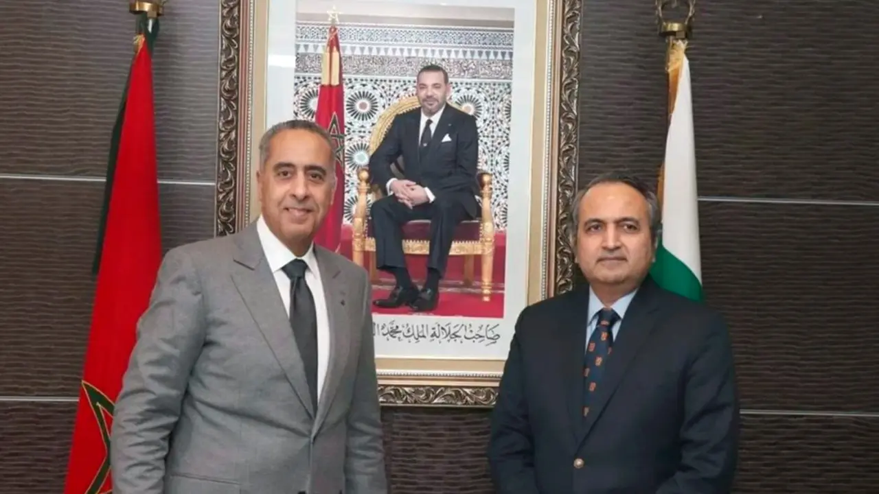 El director general de la Seguridad Nacional (DGSN) y de la Vigilancia Territorial (DGST), Abdellatif Hammouchi, recibió el lunes en Rabat al inspector general interino de la Policía en el Ministerio del Interior de Pakistán, Salman Choudhry - PHOTO/REDES SOCIALES