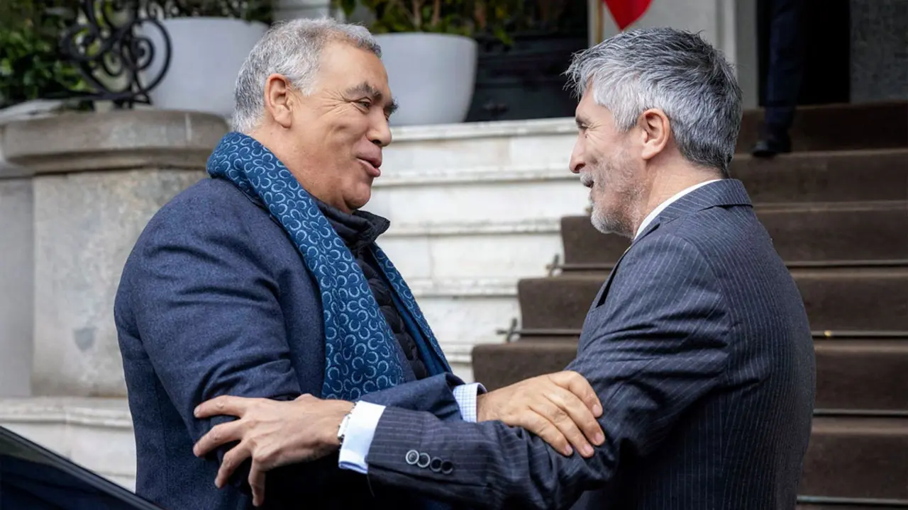 El ministro del Interior, Fernando Grande-Marlaska, y su homólogo marroquí, Abdelouafi Laftit, han mantenido un encuentro bilateral en Madrid - PHOTO/ Ministerio del Interior&nbsp;
