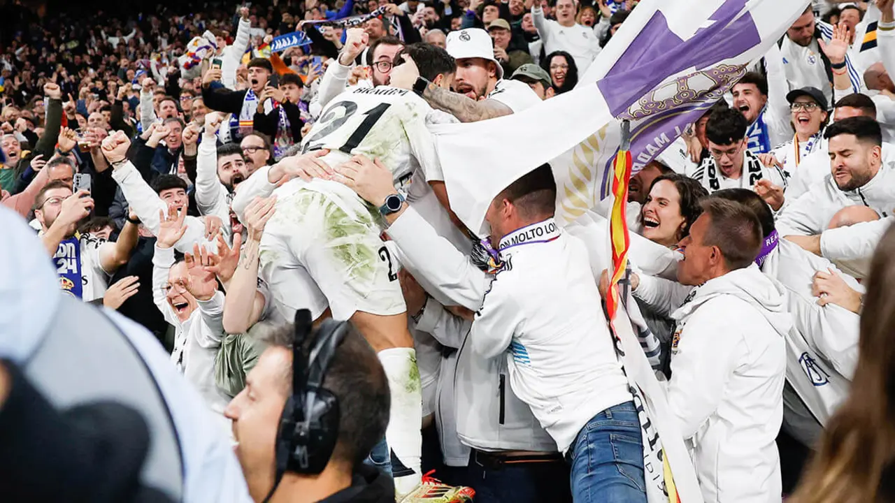 <p>Brahim Díaz del Real Madrid celebra el segundo gol - REUTERS/JUAN MEDINA&nbsp;</p>
