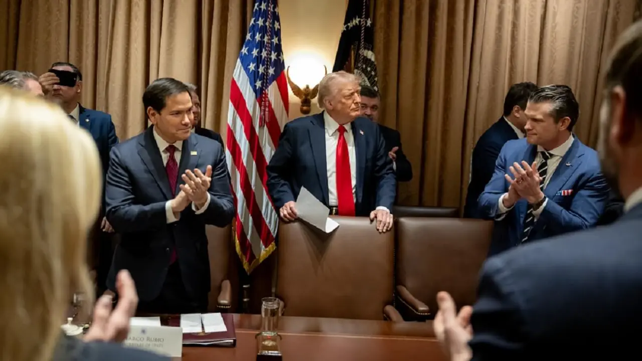 La idea faraónica de Trump es hacer de Estados Unidos una nación inexpugnable a misiles de gran poder de destrucción. En imagen, al secretario de Estado, Marco Rubio, y el de Defensa, Pete Hegseth -&nbsp;PHOTO/President Donal J. Trump X