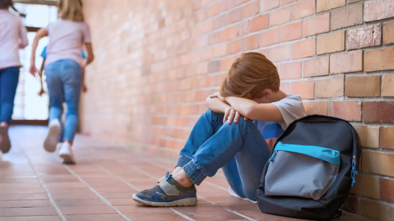<p>Niño solo en el patio de una escuela – PHOTO/SHUTTERSTOCK /RIDO</p>

