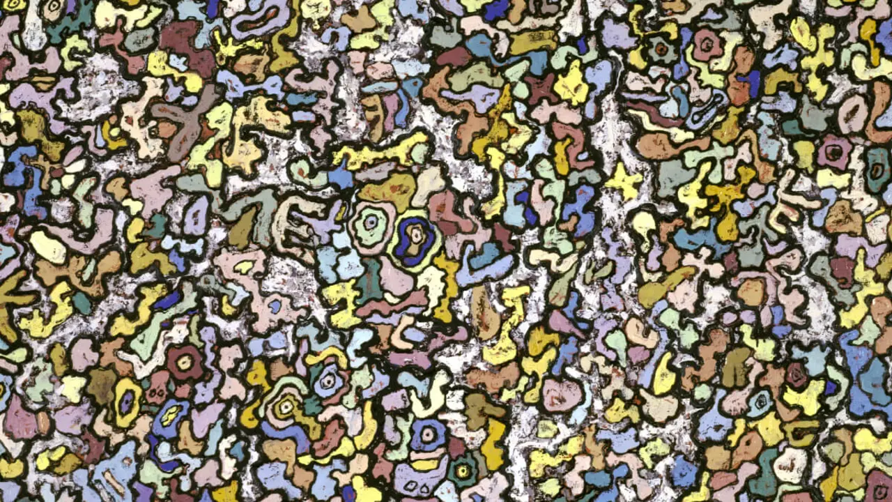 Jean Dubuffet, La Gigue irlandaise [La giga irlandesa], 1961. Centre Pompidou, Paris Musée national d’art moderne – Centre de Création Industrielle. Centre Pompidou, MNAM-CCI/Service de la documentation photographique du MNAM/Dist. RMN-GP Jean Dubuffet, VEGAP, Barcelona, 2023