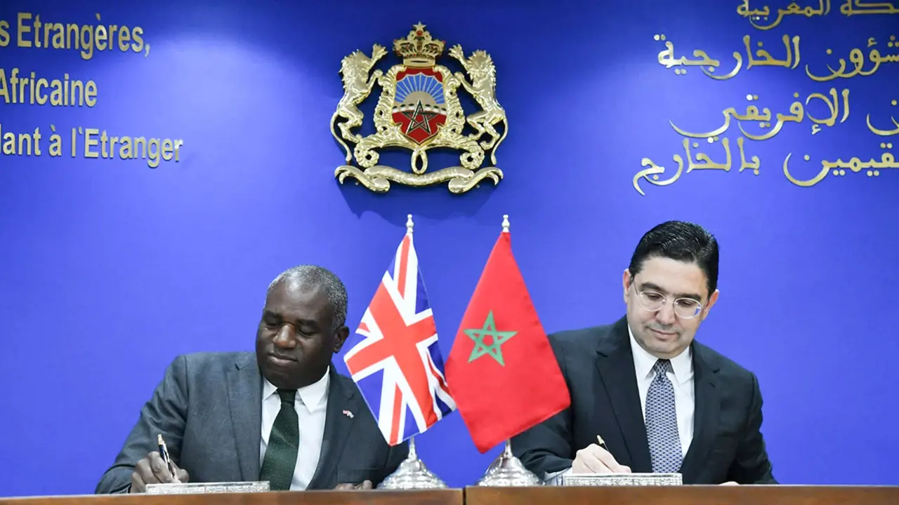 El secretario de Estado británico de Asuntos Exteriores, David Lammy, junto al ministro de Asuntos Exteriores de Marruecos, Nasser Bourita - PHOTO/@MarocDiplomatie