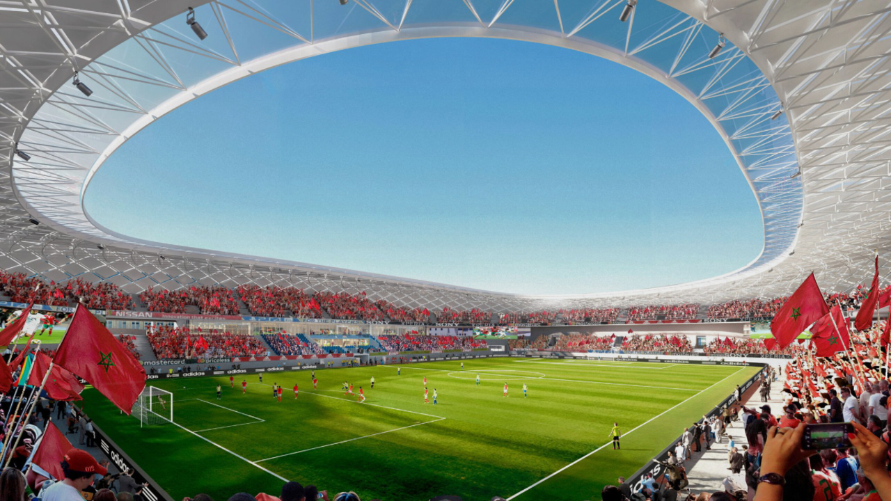 Diseño interior del Estadio Al Barid de Rabat, Marruecos -PHOTO/AFCON