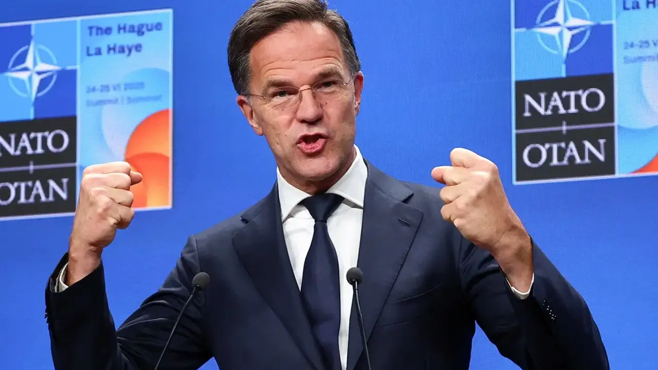 <p>El secretario general de la OTAN, Mark Rutte, una conferencia de prensa en una cumbre de la OTAN en La Haya, Pa&iacute;ses Bajos, el 25 de junio de 2025 - REUTERS/ YVES HERMAN</p>

