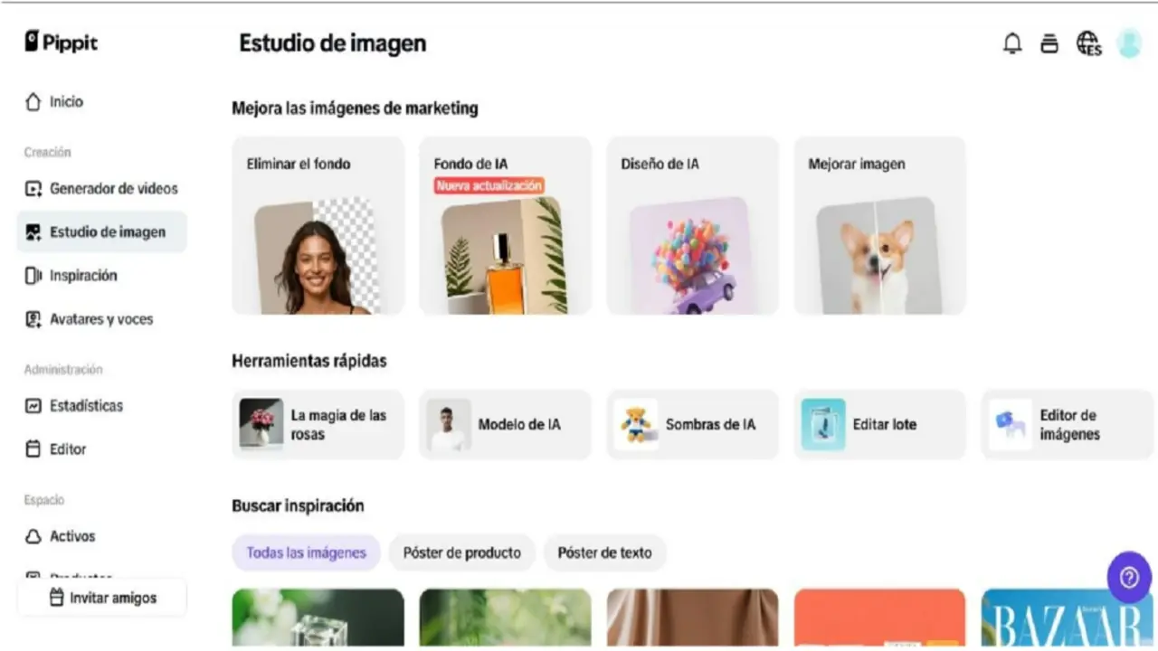 Archivos fotogr&aacute;ficos en marketing Pippit