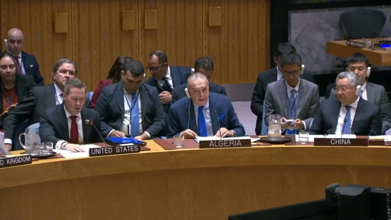 Los representantes en la ONU de Estados Unidos, Argelia y China, durante la sesi&oacute;n - PHOTO/ONU