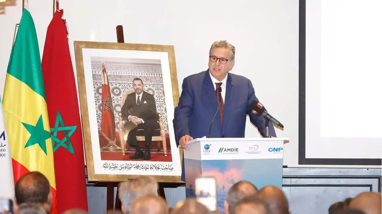 Aziz Akhannouch en el evento econ&oacute;mico de la CGEM entre Senegal y Marruecos