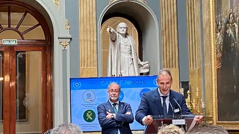 Imagen del discurso de agradecimiento de Germán Arteta, director de la Fundación Celta de Vigo - PHOTO/ATALAYAR