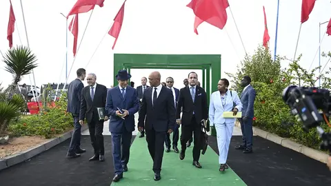 Llegada de Luis Filipe Tavares, exministro de Asuntos Exteriores y Defensa de Cabo Verde, al Foro MD Sáhara, organizado por Maroc Diplomatique en Dajla, Marruecos