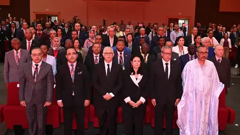 Nizar Baraka, ministro de Equipamiento y Agua, y Amal El Fallah Seghrouchni, ministra delegada ante el Jefe de Gobierno para la Transición Digital y la Reforma Administrativa