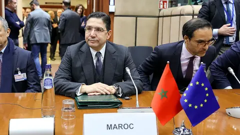El ministro de Asuntos Exteriores, Cooperación Africana y Marroquíes que viven en el Extranjero, Nasser Bourita, durante&nbsp;la 15ª sesión del Consejo de Asociación celebrada en Bruselas, como celebración del 30 aniversario del Acuerdo de Asociación entre Rabat y Europa, celebrada el 29 de enero de 2026 - PHOTO/UNIÓN EUROPEA