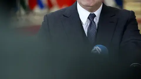 El ministro de Asuntos Exteriores, Cooperación Africana y Marroquíes que viven en el Extranjero, Nasser Bourita, durante&nbsp;la conferencia de prensa posterior a la 15ª sesión del Consejo de Asociación celebrada en Bruselas, como celebración del 30 aniversario del Acuerdo de Asociación entre Rabat y Europa, celebrada el 29 de enero de 2026 - PHOTO/UNIÓN EUROPEA