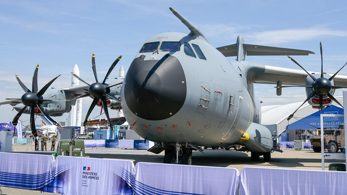 PHOTO/SIAE 2023 Gilles Rolle - Airbus tiene localizadas en Sevilla dos de sus plantas de montaje de aviones: la del transporte A400M (en imagen) y la del polifacético C-295