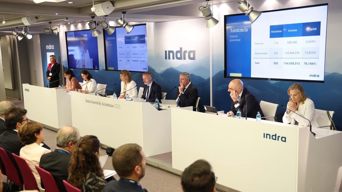PHOTO/Indra - Los 335 accionistas presentes o representados en la Junta de Indra que representan más del 76% del capital han aprobado las cuentas anuales y el informe de gestión del Consejo de Administración
