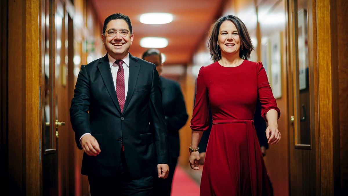 PHOTO/TWITTER/MAROC DIPLOMATIE/@MarocDiplomatie – Nasser Bourita y Annalena Baerbock