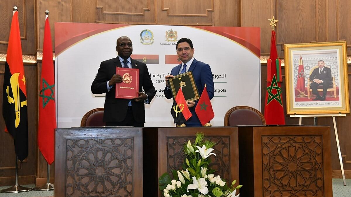 PHOTO/TWITTER/MAROC DIPLOMATIE/@MarocDiplomatie – ministros de Asuntos Exteriores, Téte António y Nasser Bourita