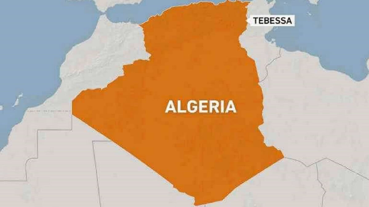 PHOTO/ARCHIVO - Mapa de Algeria señalando la ciudad de Tebessa