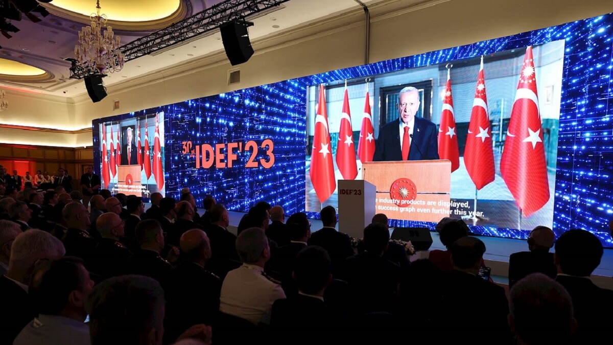 PHOTO/MoD Turkiye - En su mensaje por teleconferencia el día de la inauguración de IDEF 2023, el presidente Erdogan esgrimió su deseo de que todas las necesidades de sus Fuerzas Armadas sean cubiertas por su industrial nacional