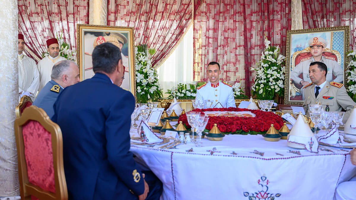 PHOTO/MAP - Su Alteza Real el príncipe heredero Moulay El Hassan preside un almuerzo ofrecido por Su Majestad el Rey, comandante supremo y jefe del Estado Mayor de las Fuerzas Armadas Reales
