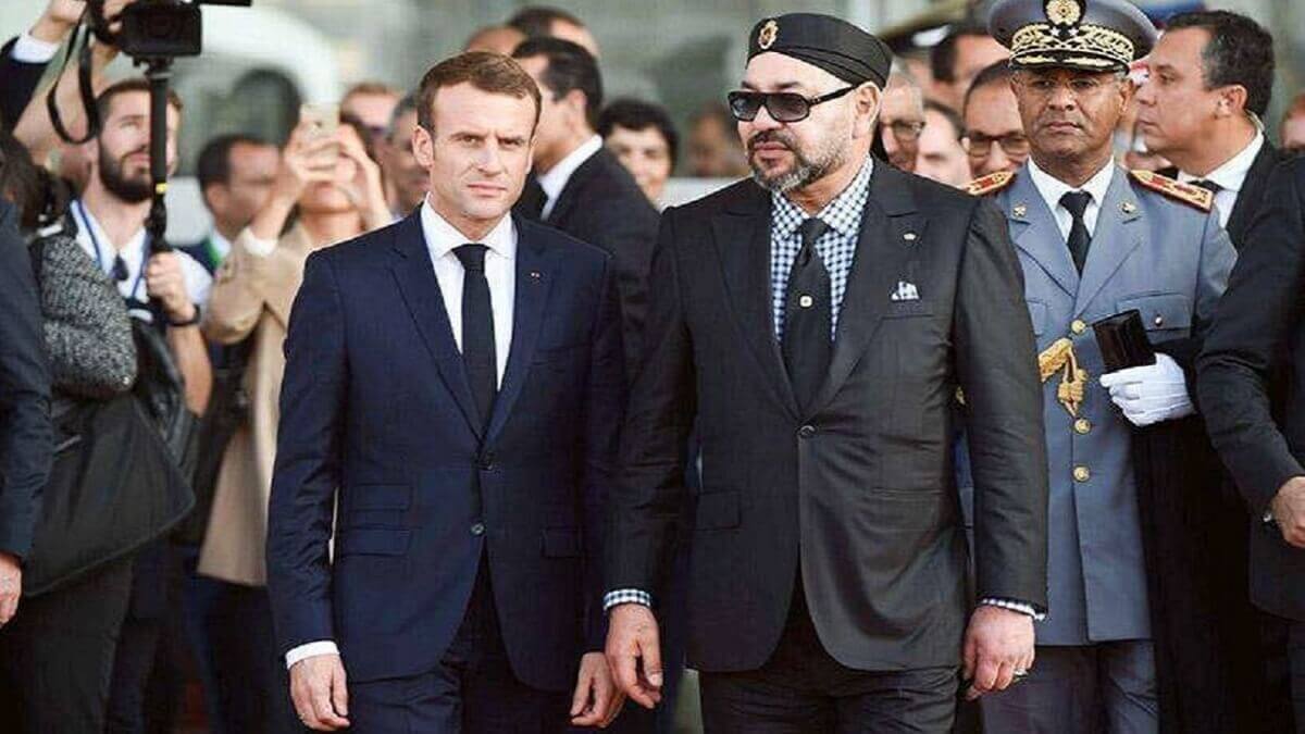 PHOTO/ARCHIVO - El rey Mohamed VI en Rabat con el presidente francés, Emmanuel Macron