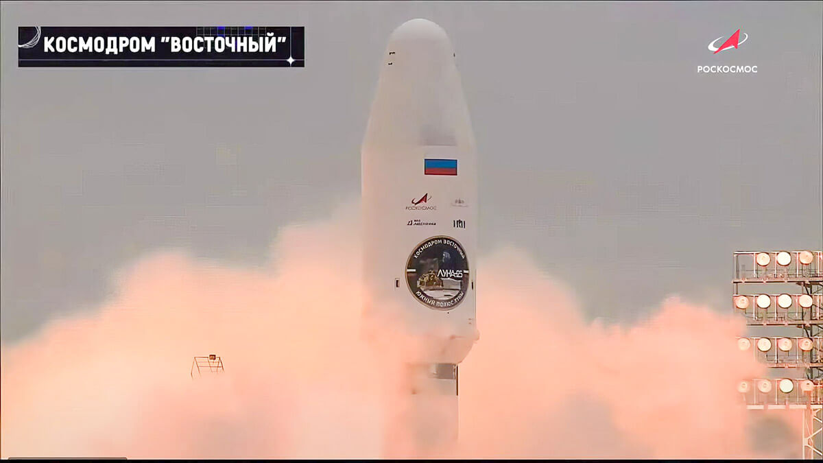 PHOTO/Roscosmos - Eran la 01:11 de la madrugada del viernes, 11 de agosto, hora peninsular española cuando desde el cosmódromo siberiano de Vostochny rugió el cohete Soyuz con Luna-25 en su interior