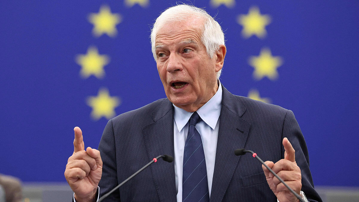AFP/ FREDERICK FLORIN - El Alto Representante de la Unión Europea para Asuntos Exteriores y Política de Seguridad, Josep Borrell, habla durante un debate sobre los ataques de Hamás contra Israel y la situación humanitaria en Gaza, en el marco de una sesión plenaria en el Parlamento Europeo en Estrasburgo, este de Francia, el 18 de octubre de 2023