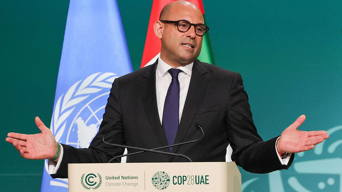 cop28-El Secretario Ejecutivo de la Convención Marco de las Naciones Unidas sobre el Cambio Climático (CMNUCC), Simon Stiell, habla durante la ceremonia de apertura de la cumbre climática de las Naciones Unidas COP28 en Dubai el 30 de noviembre de 2023
AFP/GIUSEPPE CACACE-naciones-unidas