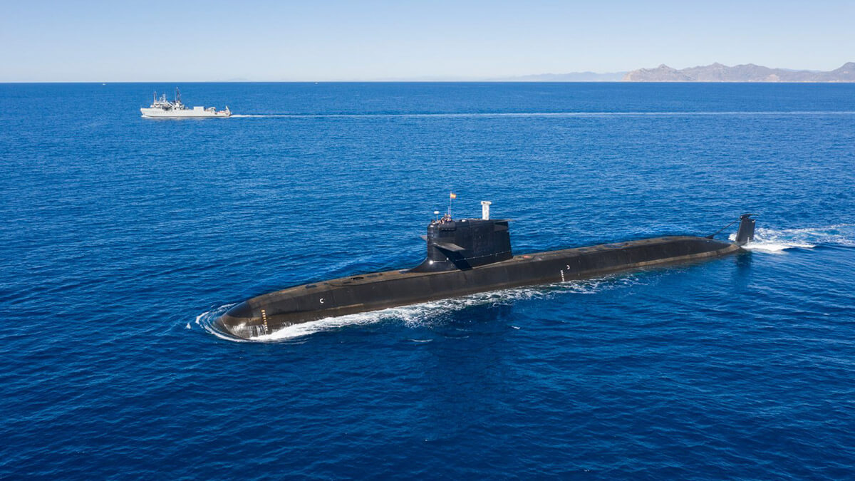 PHOTO/Navantia – Primera unidad de la clase S-80, el “Isaac Peral” es un submarino monocasco de propulsión diésel-eléctrica de 80,8 metros de eslora y un desplazamiento en inmersión de casi 3.000 toneladas