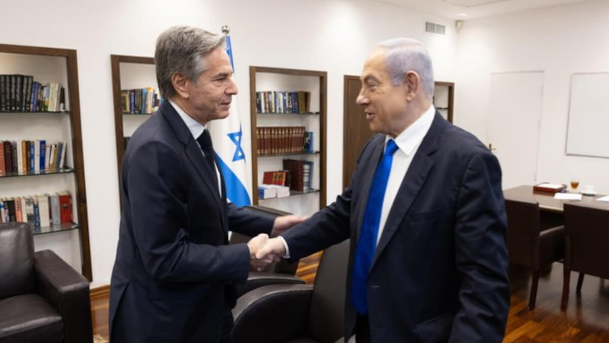 El secretario de Estado, Antony Blinken, y el primer ministró de Israel, Benjamin Netanyahu - PHOTO/X/@SecBlinken