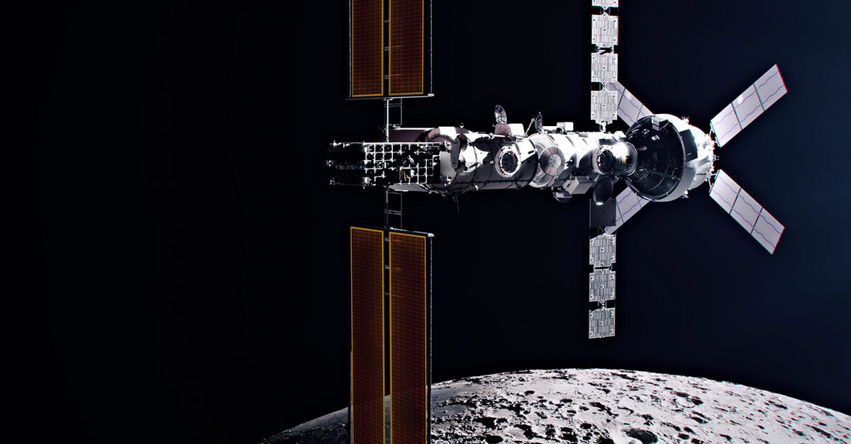 PHOTO/NASA Johnson-Alberto Bertolín - El pequeño complejo Getaway se posicionará en órbita alrededor de la Luna para acoger astronautas, alojar infraestructuras y efectuar ensayos científicos