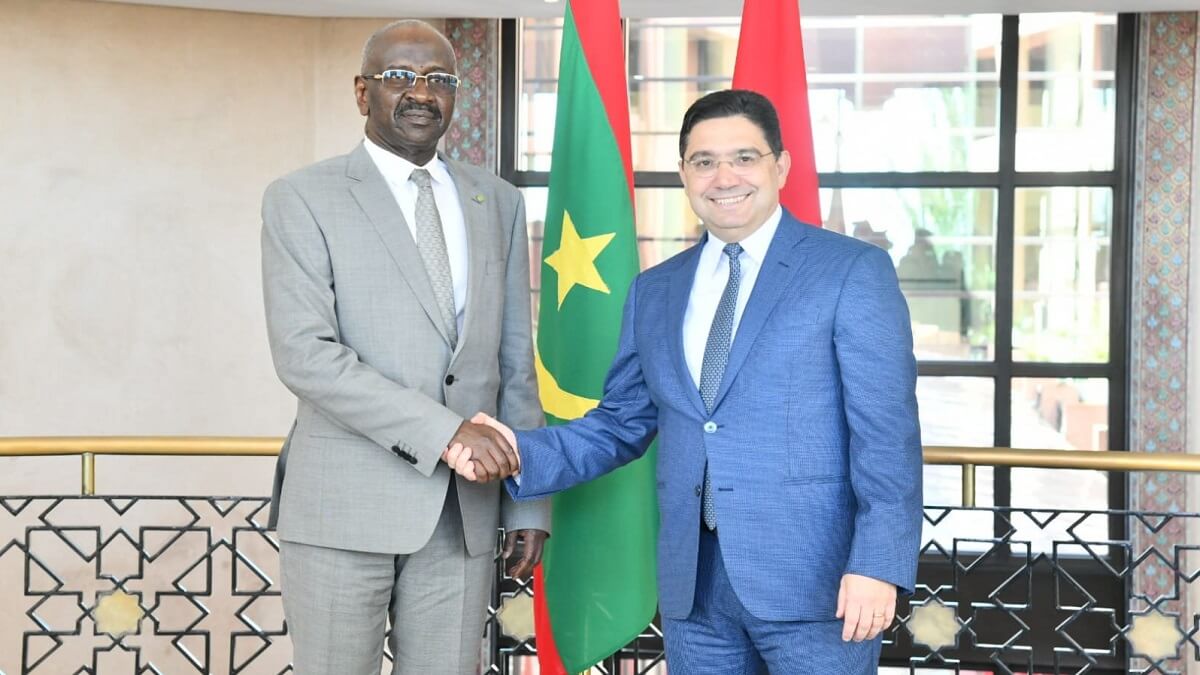 El ministro Nasser Bourita y su homólogo mauritano, el Sr. Mohamed Salem Ould Merzoug - Twitter @DiplomaciaM