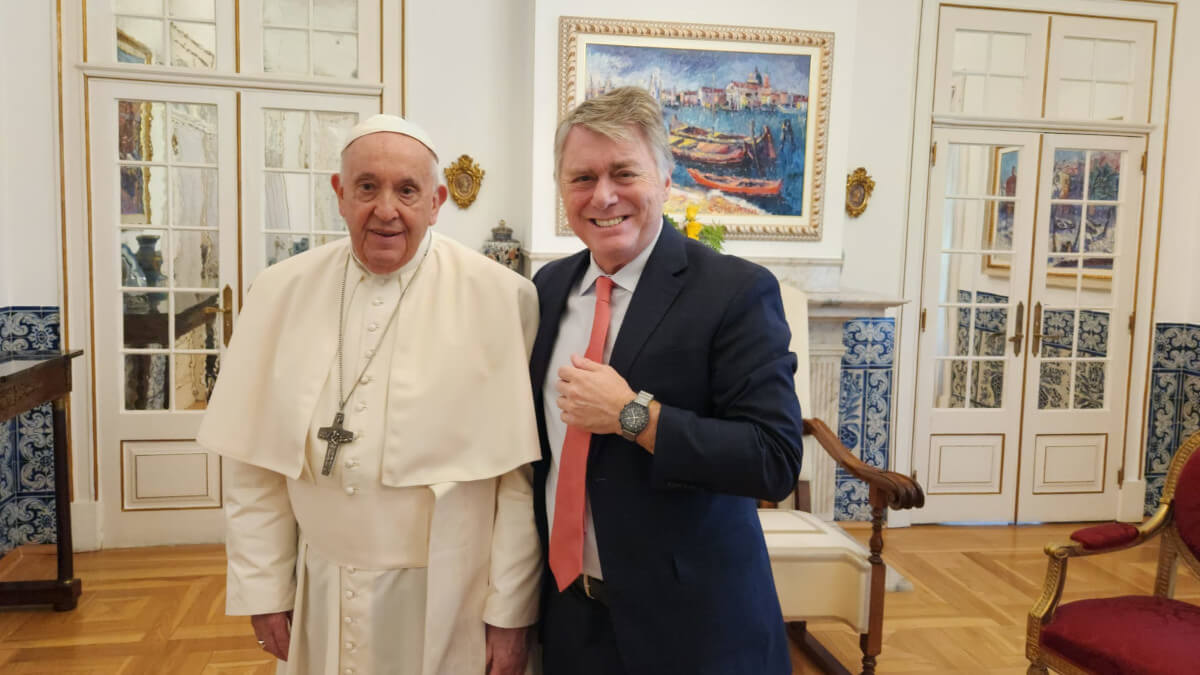 Henrique Cymerman con el papa Francisco