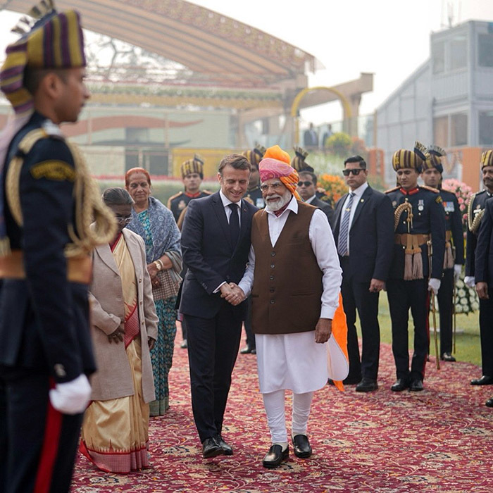 PHOTO/Emmanuel Macron X - El comunicado conjunto tras la visita de Macron a India expresa que Francia apoya la candidatura de India para acceder al Consejo de Seguridad de la ONU en calidad de miembro permanente
