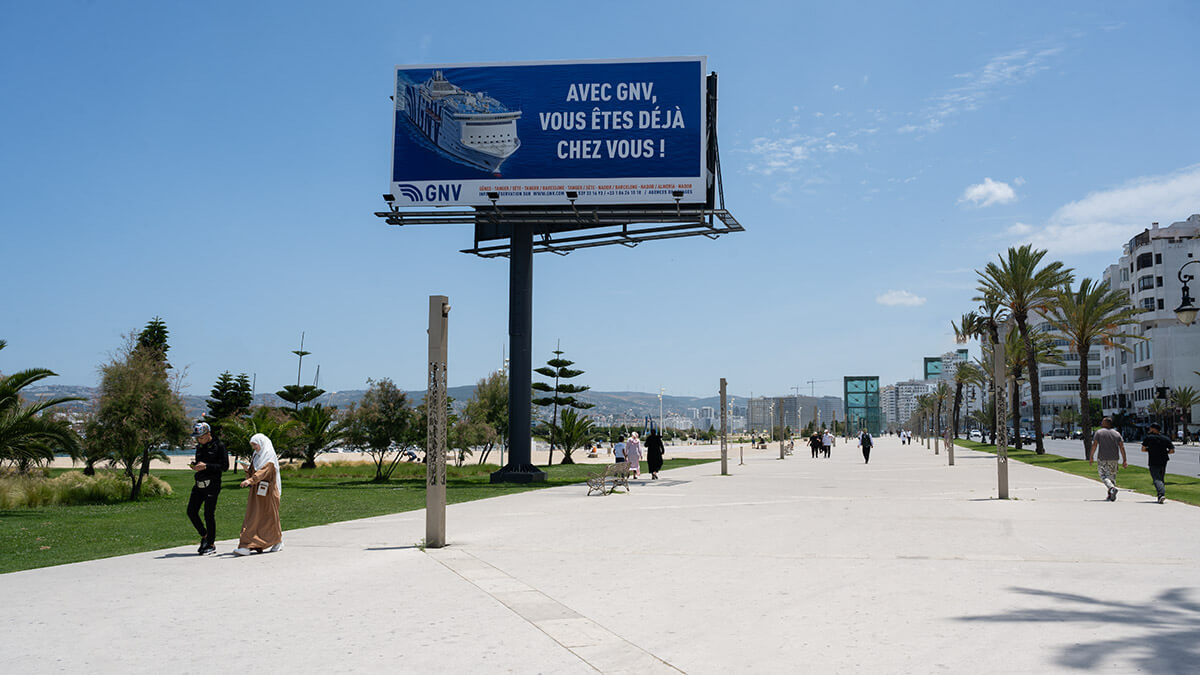Cartel publicitario de GNV Ferrys - PHOTO/ATALAYAR
