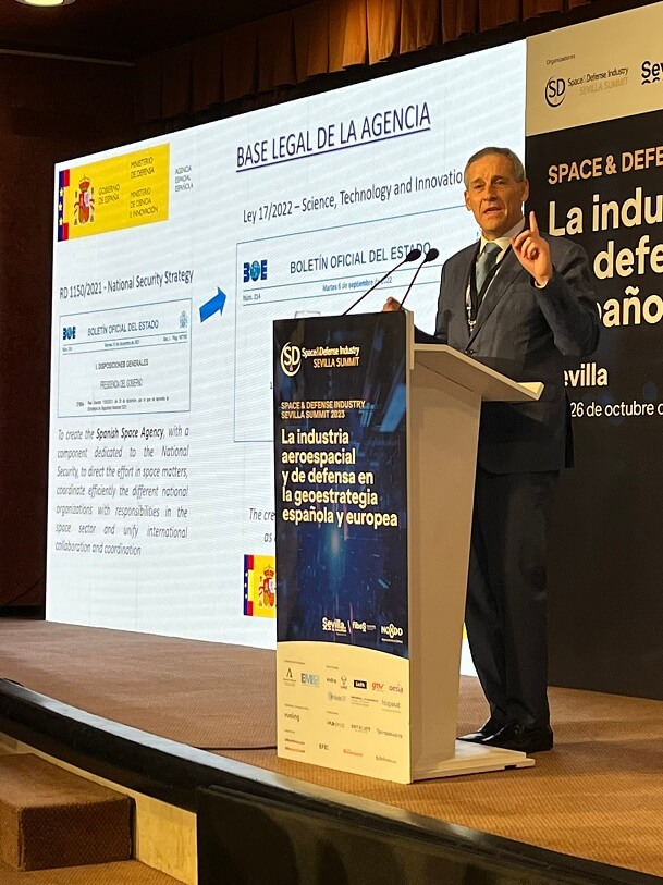 Miguel Belló se ha prodigado en variados escenarios dentro y fuera de España para dar visibilidad a la nueva AEE, al mismo tiempo que hacía arrancar la Agencia PHOTO/Space&Defense Industry Sevilla Summit