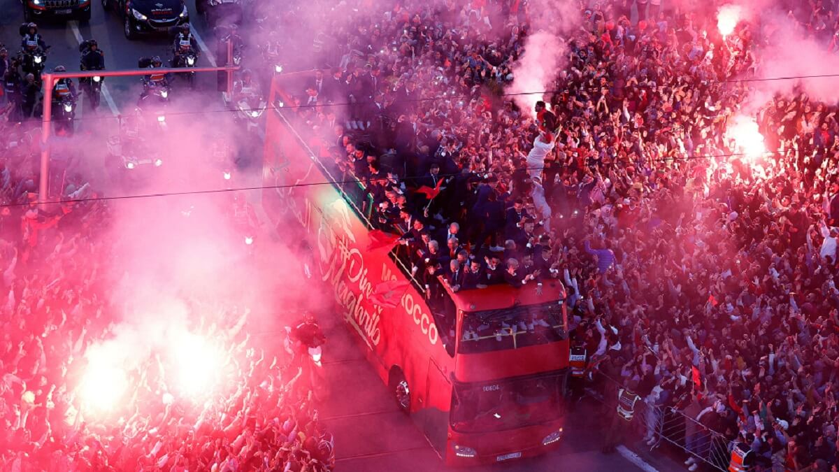 Aficionados de la selección de fútbol de Marruecos - PHOTO/REUTERS/JUAN MEDINA