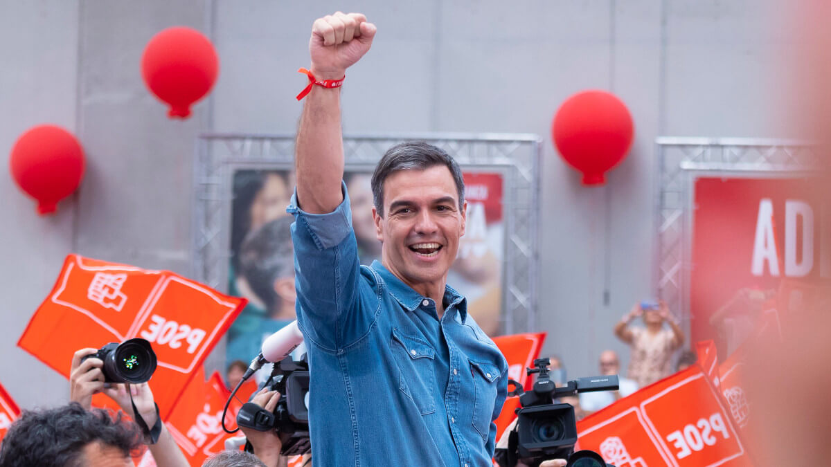 PHOTO/PSOE-Eva Ercolanese - El inigualable Pedro Sánchez, cuya estricta ética y moralidad política deja en la sombra a líderes de la dimensión de Mahatma Gandhi, Martin Luther King y Nelson Mandela