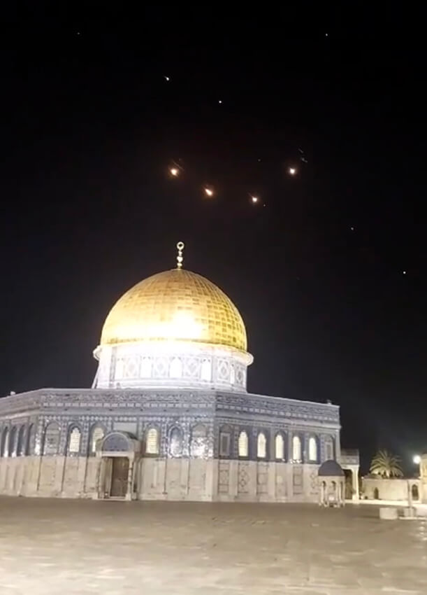 Misiles y drones sobrevuelan la Mezquita de Al Aqsa en Jerusalén - PHOTO/REDES SOCIALES